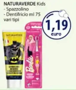 Acqua & Sapone NATURAVERDE Kids, Spazzolino, Dentifricio offerta