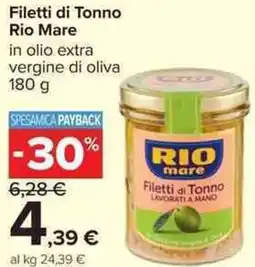 Carrefour Market Filetti di Tonno Rio Mare offerta