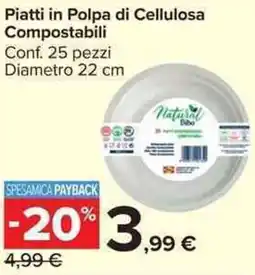Carrefour Market Piatti in Polpa di Cellulosa Compostabili offerta