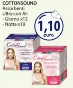 Acqua & Sapone COTTONSOUND Assorbenti Ultra con Ali, Giorno x12, Notte x10 offerta