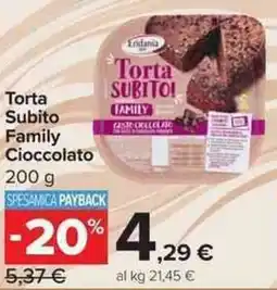 Carrefour Market Torta Subito Family Cioccolato offerta