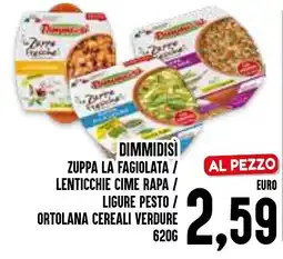 Al Discount Dimmidisì zuppa la fagiolata / lenticchie cime rapa / ligure pesto / ortolana cereali verdure offerta