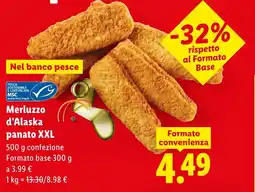 Lidl Merluzzo d'Alaska panato XXL offerta