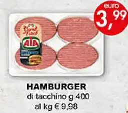 Coal HAMBURGER di tacchino offerta