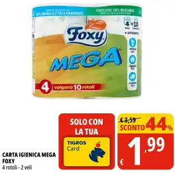 Tigros Carta igienica mega FOXY offerta