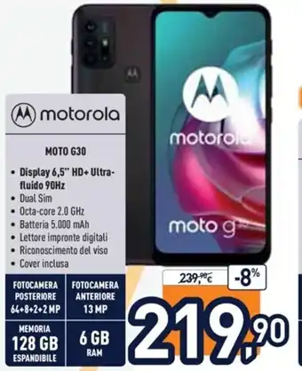 Unieuro Moto G30 offerta