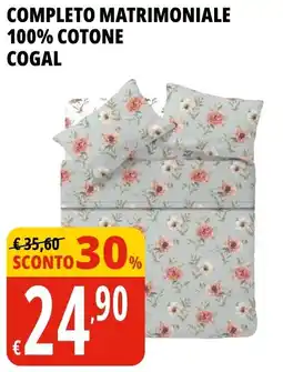 Tigros Completo matrimoniale 100% cotone COGAL offerta