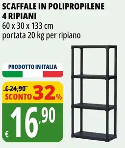 Tigros Scaffale in polipropilene 4 ripiani offerta
