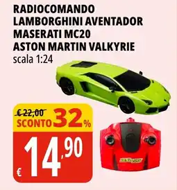 Tigros Radiocomando lamborghini aventador maserati mc20 aston martin valkyrie offerta