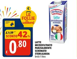 Tigros Latte microfiltrato parzialmente scremato STERILGARDA offerta