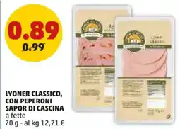 PENNY Lyoner classico, con peperoni SAPOR DI CASCINA a fette offerta