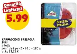 PENNY Carpaccio di bresaola PINI offerta