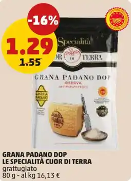 PENNY Grana padano dop LE SPECIALITÀ CUOR DI TERRA grattugiato offerta