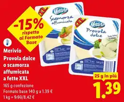 Lidl Merivio Provola dolce o scamorza affumicata a fette XXL offerta