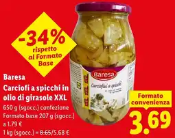 Lidl Baresa Carciofi a spicchi in olio di girasole XXL offerta