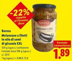 Lidl Baresa Melanzane a filetti in olio di semi di girasole XXL offerta