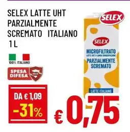 Famila SELEX LATTE UHT PARZIALMENTE SCREMATO ITALIANO 1 L offerta
