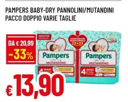 Famila Pampers Baby-Dry Pannolini/Mutandini Pacco Doppio Varie Taglie offerta