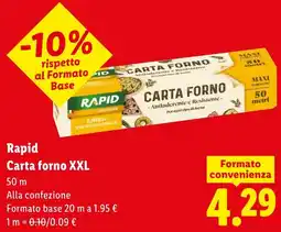 Lidl Rapid Carta forno XXL offerta