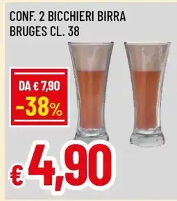 Famila CONF. 2 BICCHIERI BIRRA BRUGES CL. 38 offerta