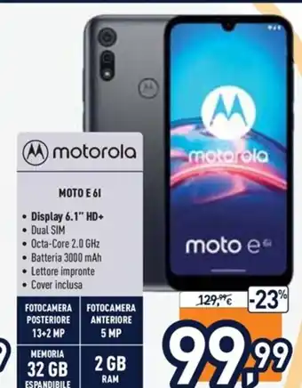 Unieuro Moto E 61 offerta