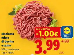 Lidl Macinato misto di bovino e suino offerta