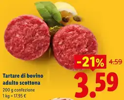 Lidl Tartare di bovino adulto scottona offerta