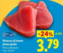 Lidl Bistecca di tonno pinne gialle offerta