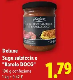 Lidl Deluxe Sugo salsiccia e "Barolo DOCG" offerta