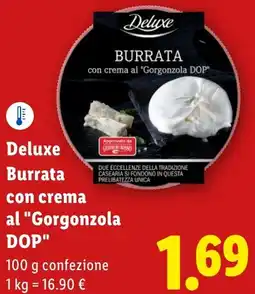 Lidl Deluxe Burrata con crema al "Gorgonzola DOP" offerta