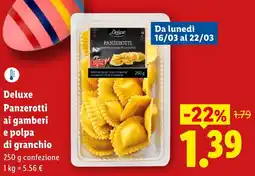 Lidl Deluxe Panzerotti ai gamberi e polpa di granchio offerta