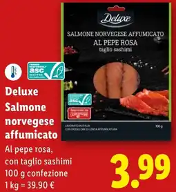 Lidl Deluxe Salmone norvegese affumicato offerta