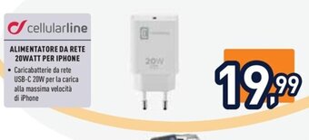Cellularline Alimentatore Da Rete 20 Watt Per Iphone