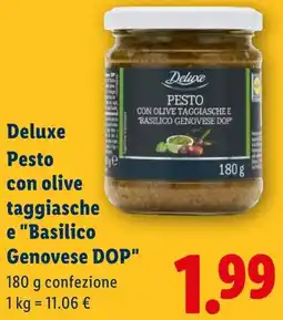 Lidl Deluxe Pesto con olive taggiasche e "Basilico Genovese DOP" offerta