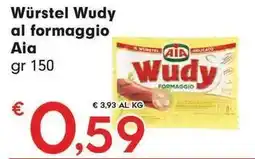 Despar Würstel Wudy al formaggio Aia offerta