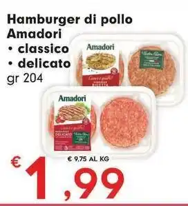 Despar Hamburger di pollo Amadori offerta