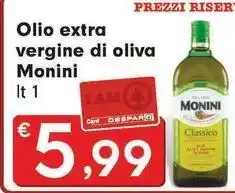 Despar Olio extra vergine di oliva Monini offerta