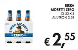 Coal Birra moretti zero offerta