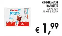Coal Kinder maxi barrette x6 offerta