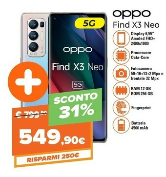 Expert Find x3 neo 16,6 cm (6.55") doppia sim android 11 5g usb tipo-c 12 gb 256 gb 4500 mah argento offerta