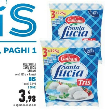 Conad Mozzarella santa lucia offerta