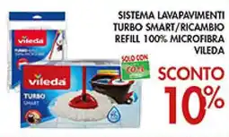 Coal Sistema lavapavimenti turbo smart/ricambio refill 100% microfibra VILEDA offerta