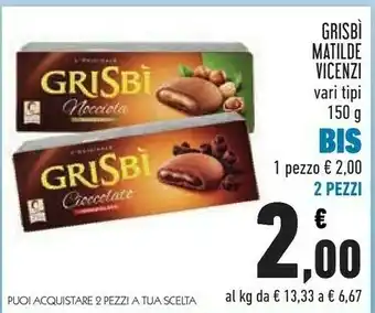 Conad Grisbì nocciola 150 g(ml) offerta