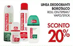 Coal Linea deodoranti borotalco roll on/spray/ vapo/stick offerta