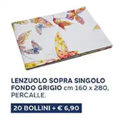 Coal Lenzuolo sopra singolo fondo grigio percalle offerta