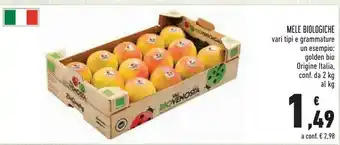 Conad Mele biologiche offerta