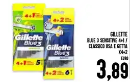 Al Discount Gillette blue 3 sensitive 4+1 / classico usa e getta offerta