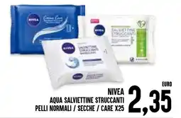 Al Discount Nivea aqua salviettine struccanti pelli normali / secche / care x25 offerta