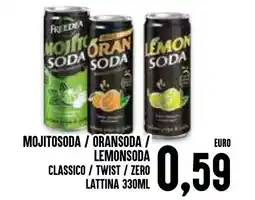Al Discount Mojitosoda / oransoda / lemonsoda classico / twist / zero lattina offerta