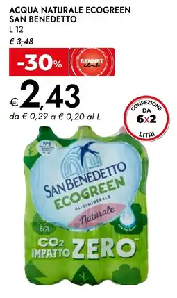 Bennet Acqua naturale ecogreen SAN BENEDETTO offerta